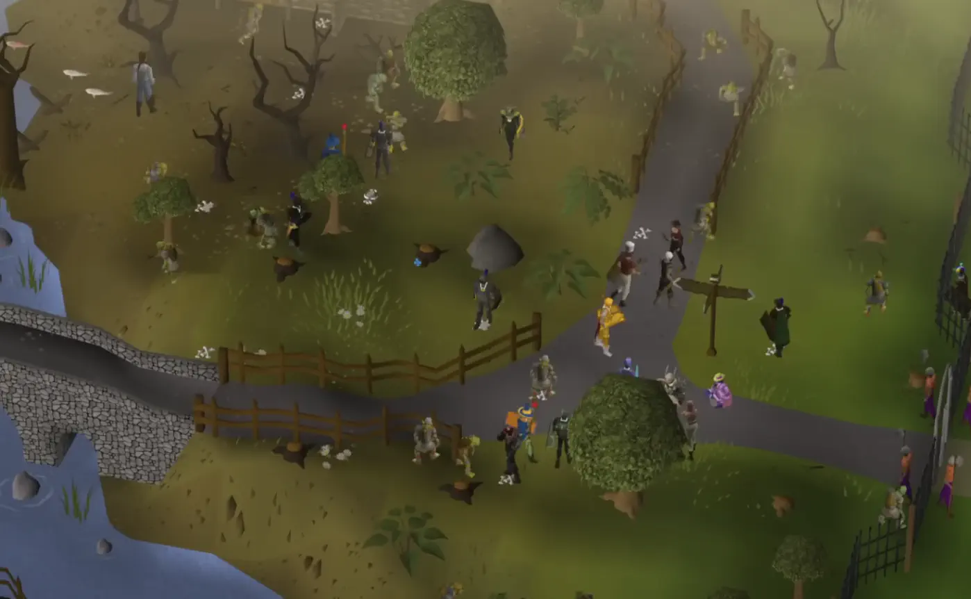 Bots acumulando recursos em massa no Runescape